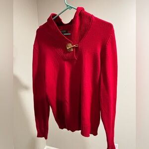 Lauren Ralph Lauren Red Shawl Collar Sweater